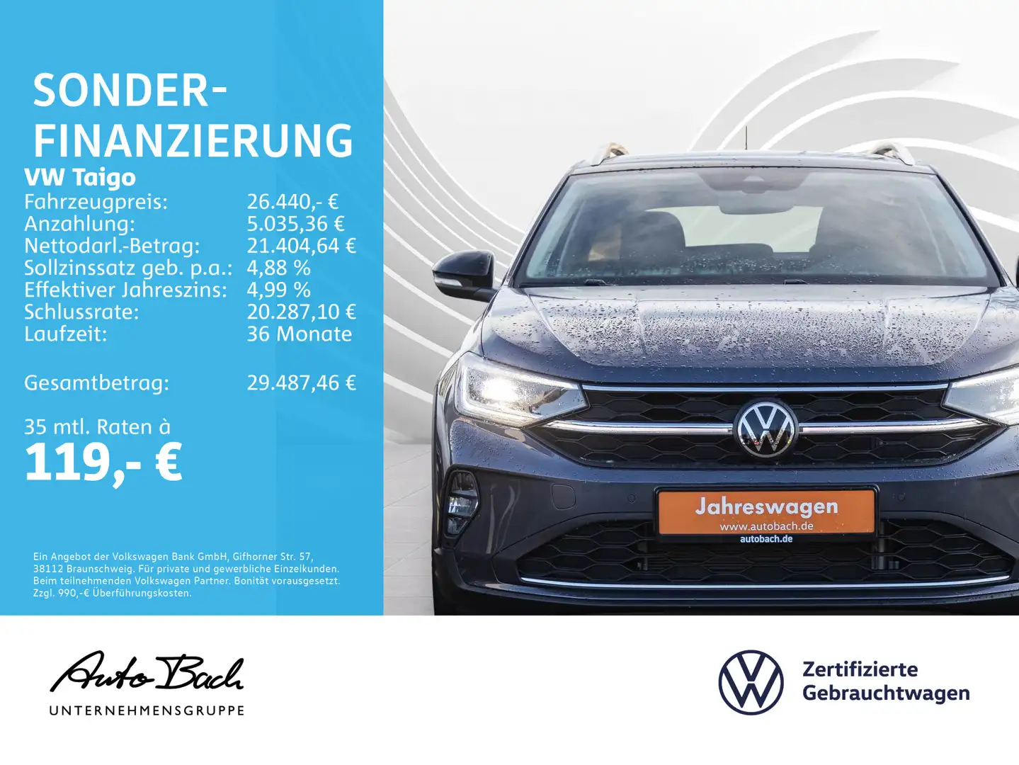 Volkswagen Taigo 1.0 TSI DSG Style, Navi, LED-Matrix, App-C Grau - 2