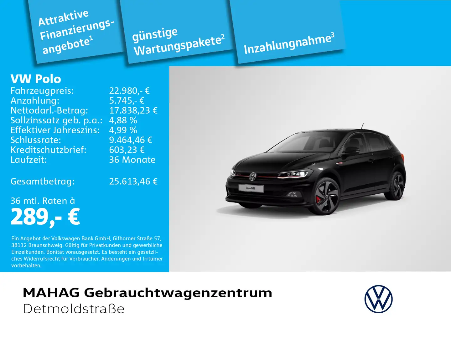 Volkswagen Polo VI 2.0 TSI GTI LED Navi ParkPilot DSG Schwarz - 1