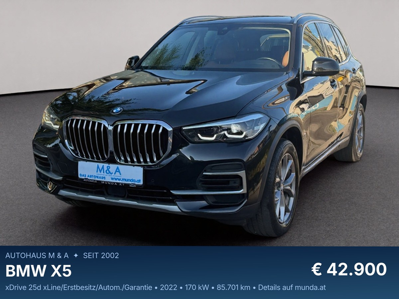 BMW X5 xDrive 25d xLine/Erstbesitz/Autom./Garantie