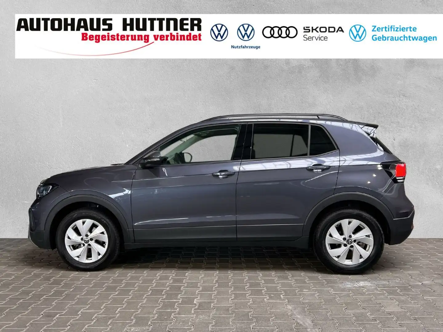 Volkswagen T-Cross LIFE 1.0 TSI DSG AHK PDC LED Navi Klima Grau - 2