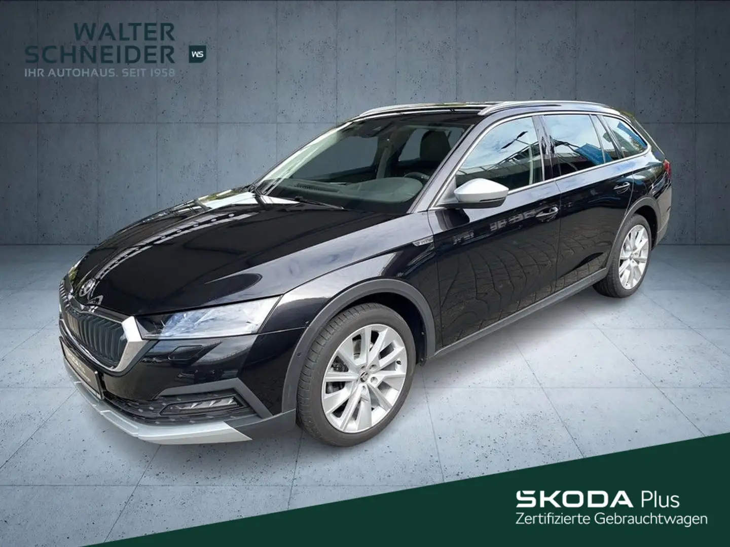 Skoda Octavia Combi 2.0 TDI DSG 4x4 Scout Navi AHK Mat Zwart - 1