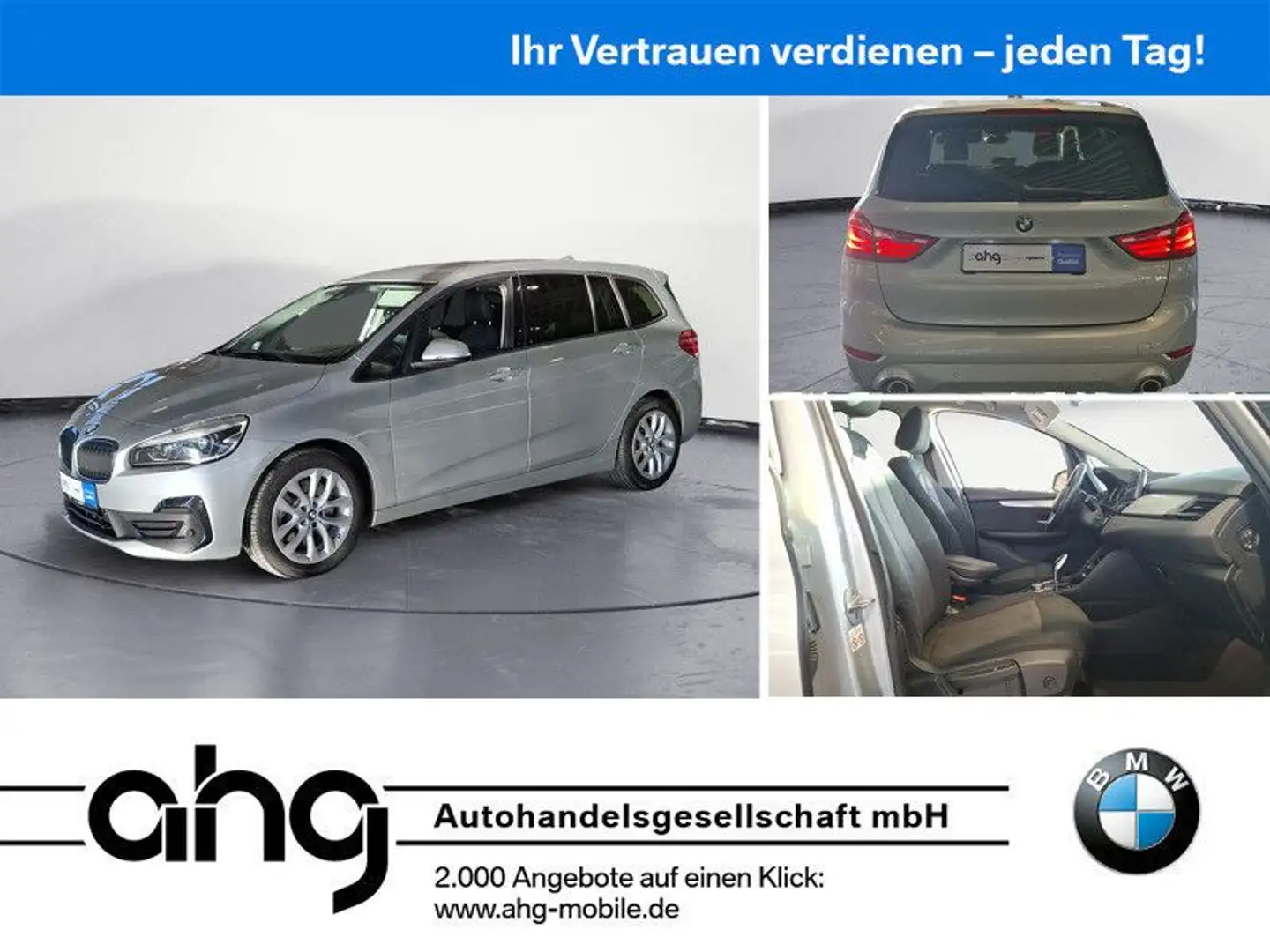 BMW 218 Advantage Aut. Klimaaut. AHK Argent - 1