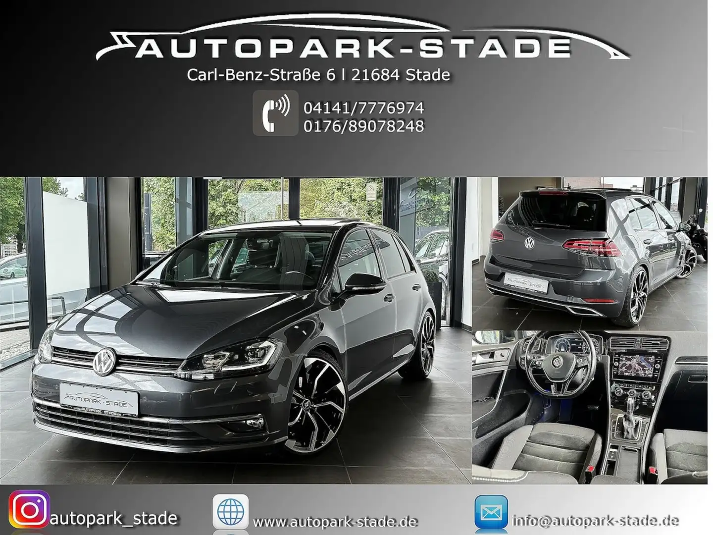Volkswagen Golf VII Highline Pano ACC ActiveInfo Massage Gris - 1
