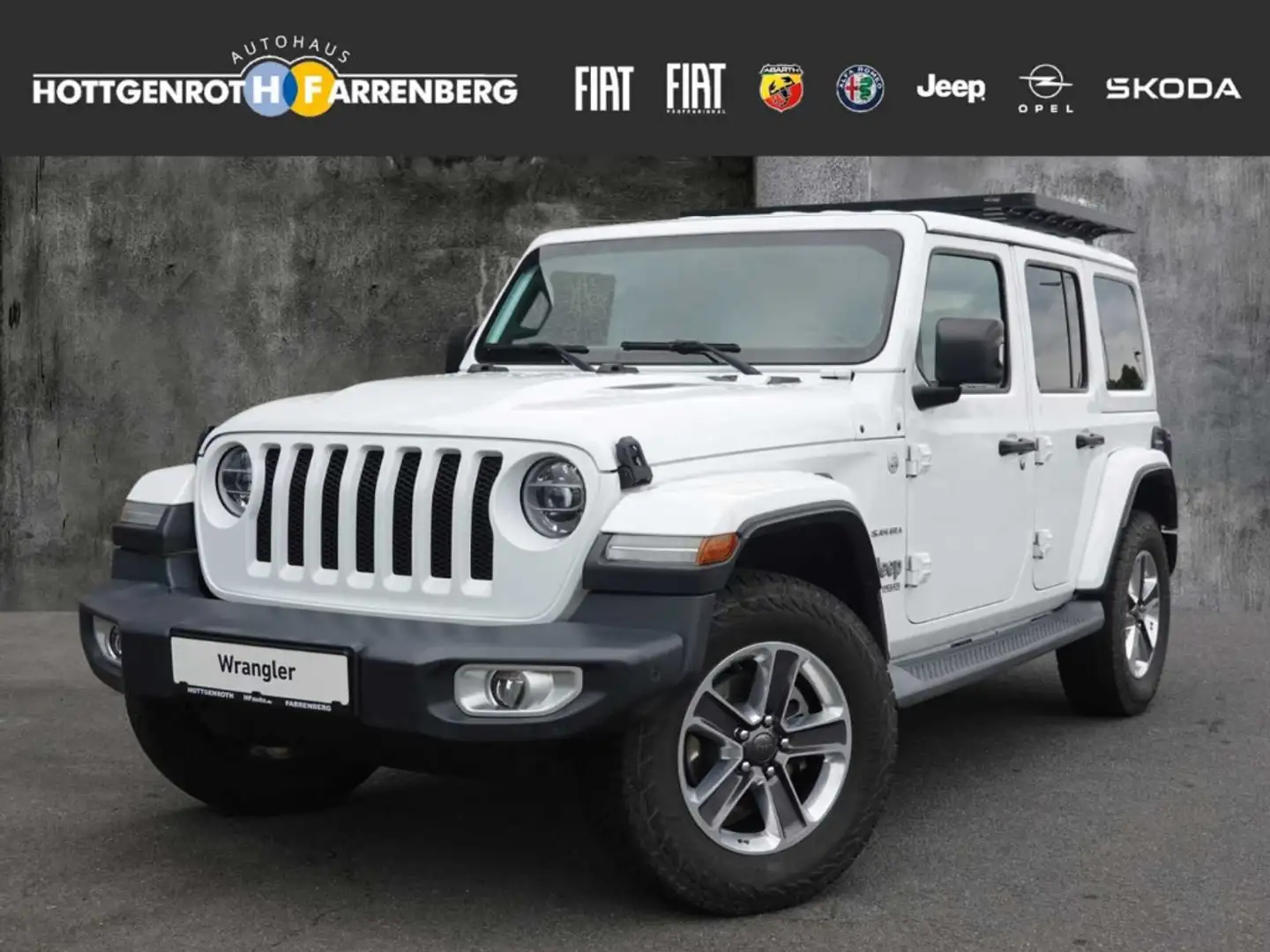 Jeep Wrangler 2.2 CRDi Unlimited Sahara Rückfahrkam. LED Lederle Weiß - 1