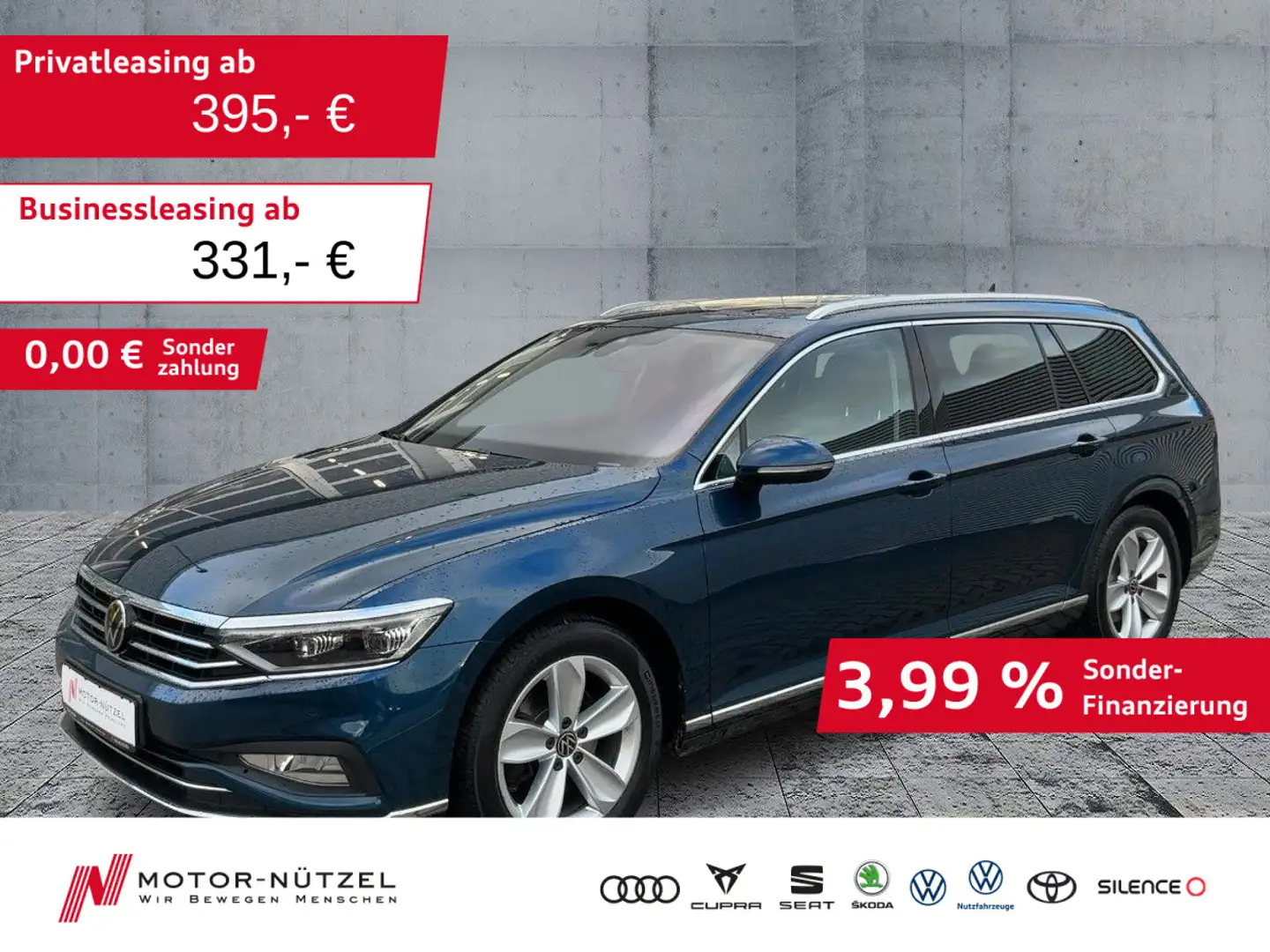 Volkswagen Passat Variant 2.0 TDI DSG ELEGANCE MATRIX+PANO Blau - 1