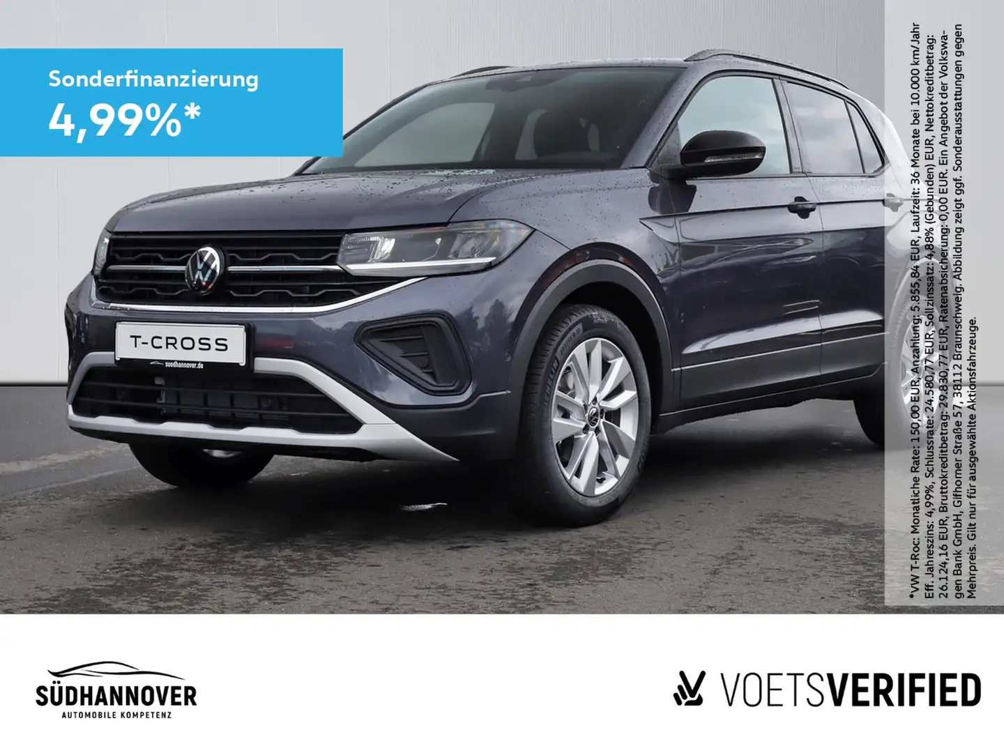 Volkswagen T-Cross Goal 1.0 TSI DSG AHK+NAVI+SHZ+PDC+KAMERA Grau - 1