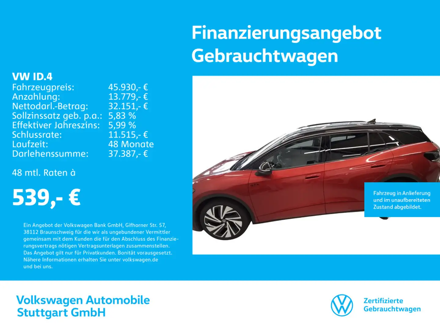 Volkswagen ID.4 GTX 250KW Rot - 1