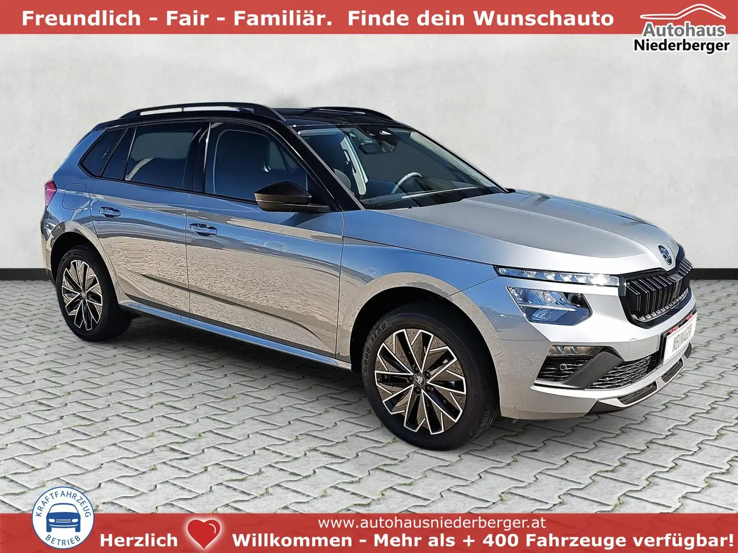 Skoda Kamiq Selection 1.0 TSI DSG Black 17Z Kamera SHZ 85 k... Silber - 1