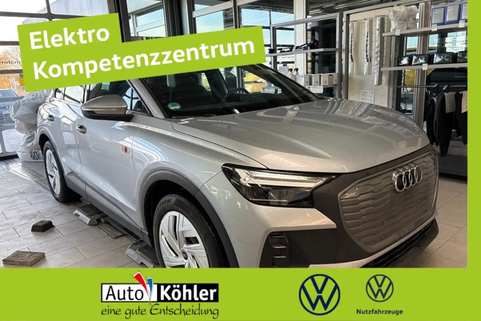 Audi Q4 e-tron AHK/StHz/Virt/Wärmepumpe/HUD/LED/Navi Silber - 1
