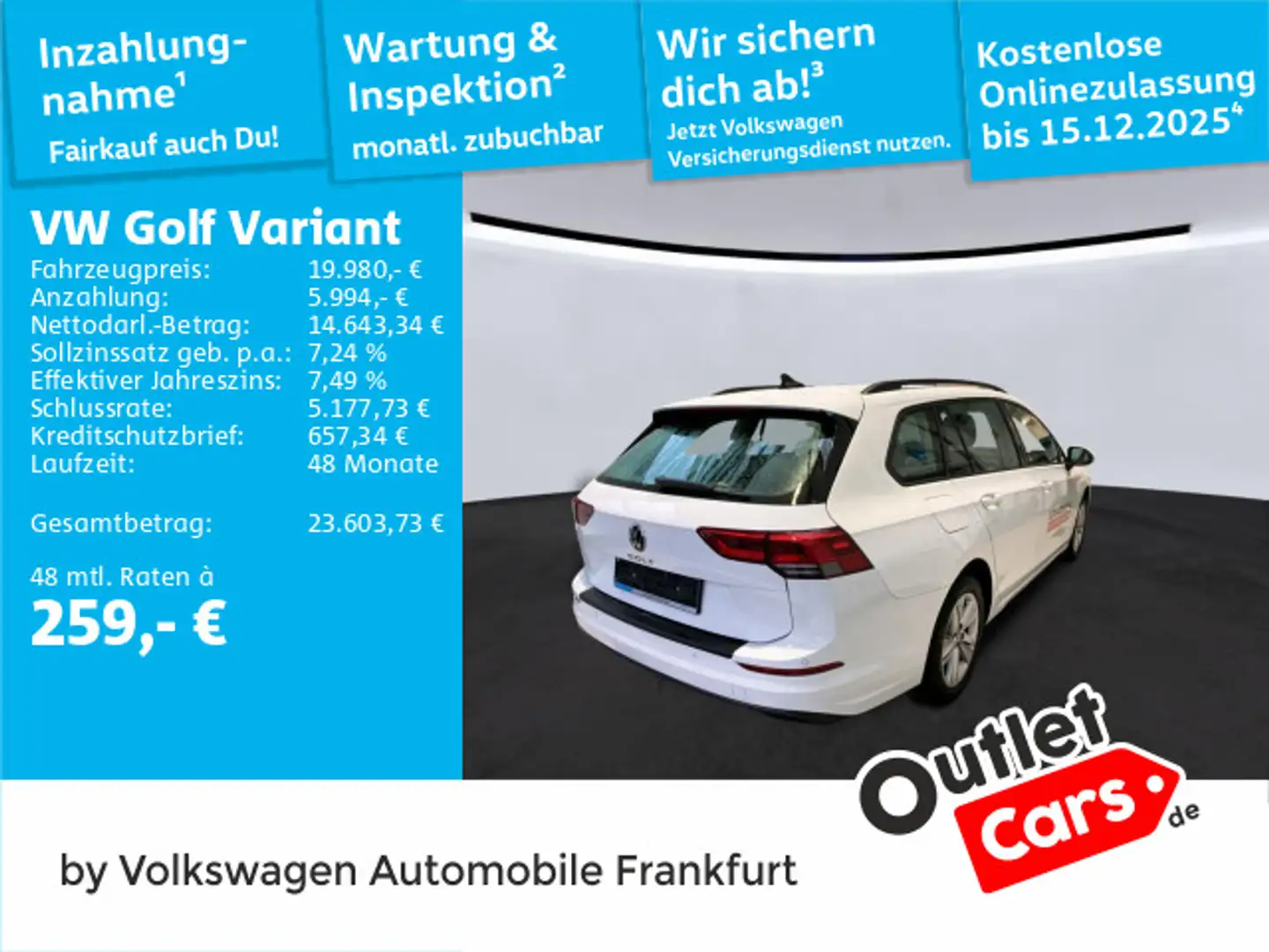 Volkswagen Golf Variant Golf VIII Variant 1.0 TSI Life FrontAssist LED D Weiß - 1
