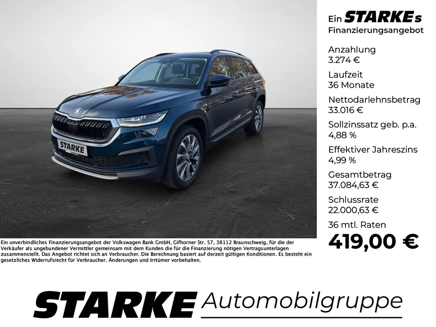 Skoda Kodiaq 2.0 TDI DSG 4x4 Ambition Clever Blau - 1