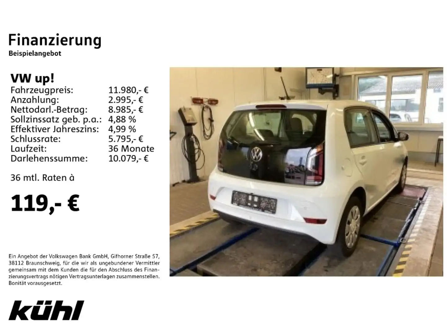 Volkswagen up! 1.0 maps+more Kamera Weiß - 2
