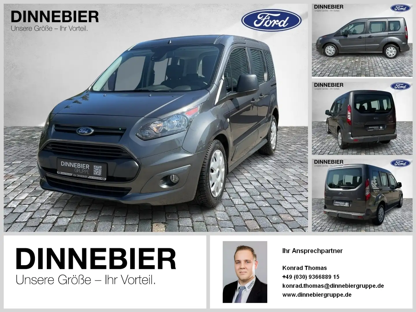 Ford Tourneo Connect (L1) Trend 74 kW AHK DynLi Grau - 1