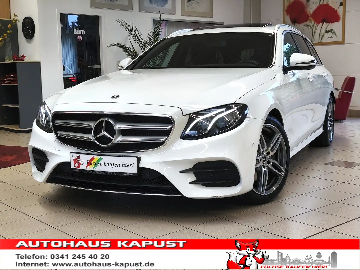 Mercedes-Benz E 300 d AMG Line/Navi/S-Dach/Spur/DAB/Ahk Weiß - 1