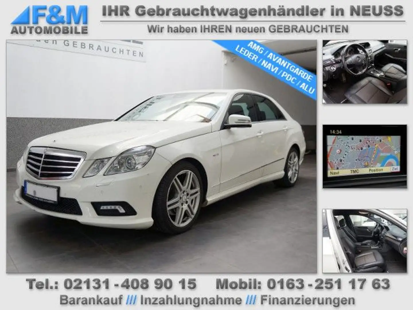 Mercedes-Benz E 220 CDI Auto. AMG Leder Navi Xenon PDC Alu Blanc - 1