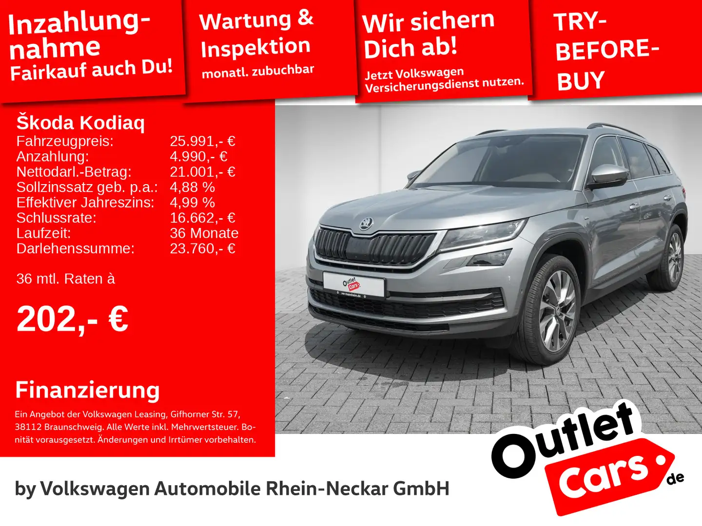 Skoda Kodiaq 2.0 TDI Ambition LED DSG Navi Kamera uvm Grau - 1