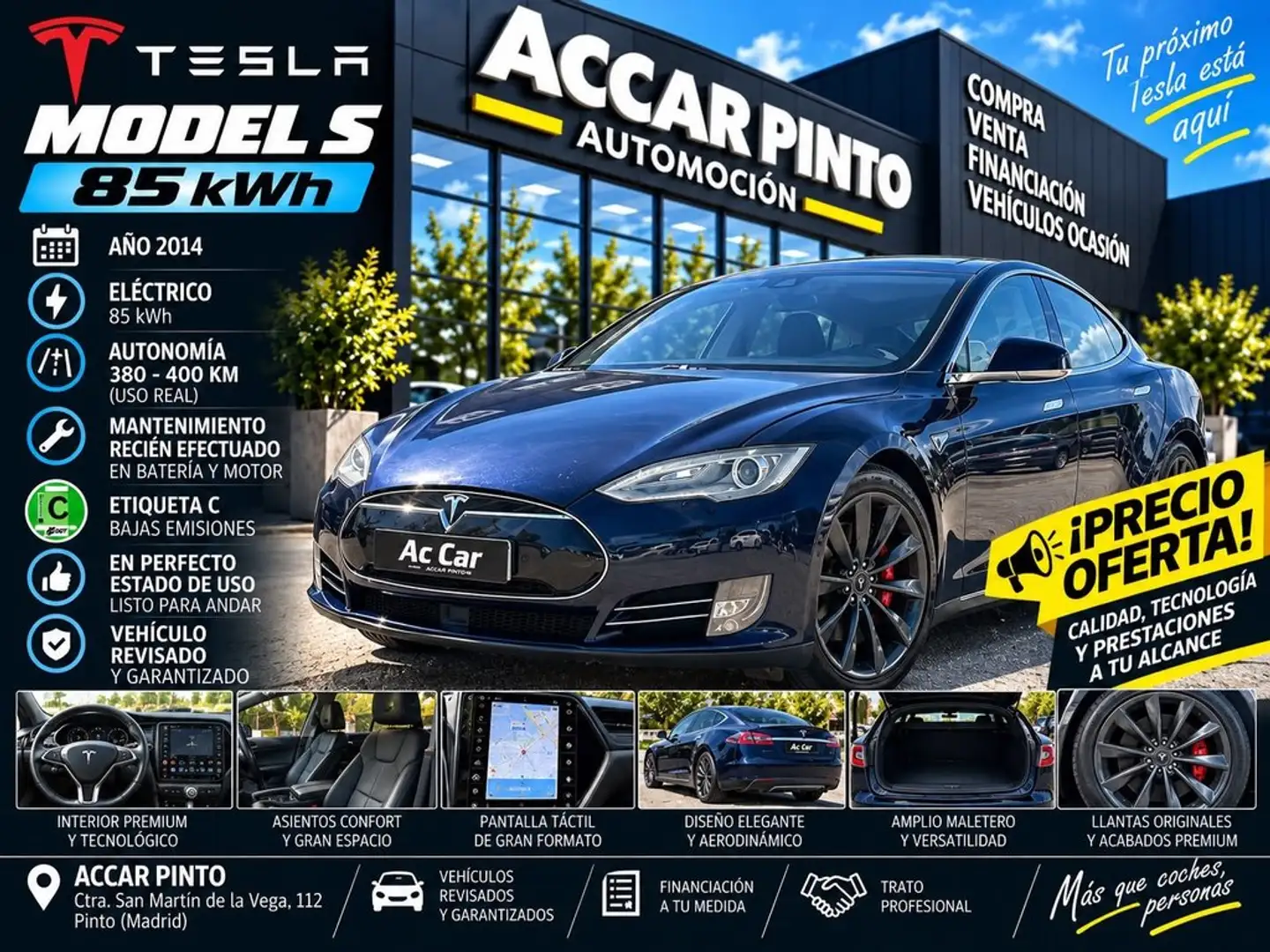 Tesla Model S 75 Azul - 1