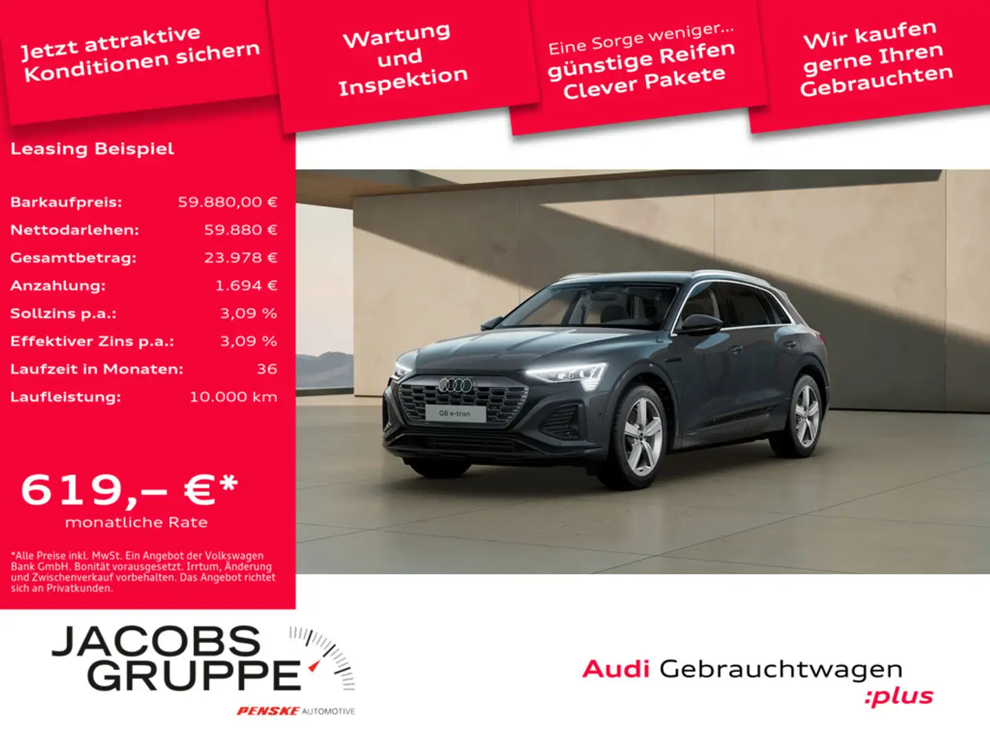 Audi Q8 e-tron Grau - 1