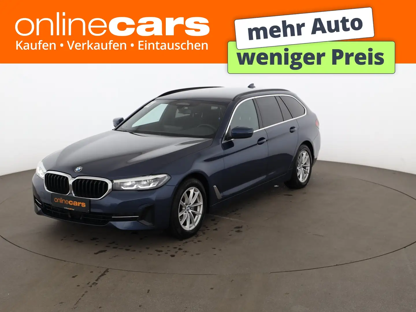 BMW 520 d Touring Aut LED AHK RADAR LEDER H/K NAVI Blau - 1