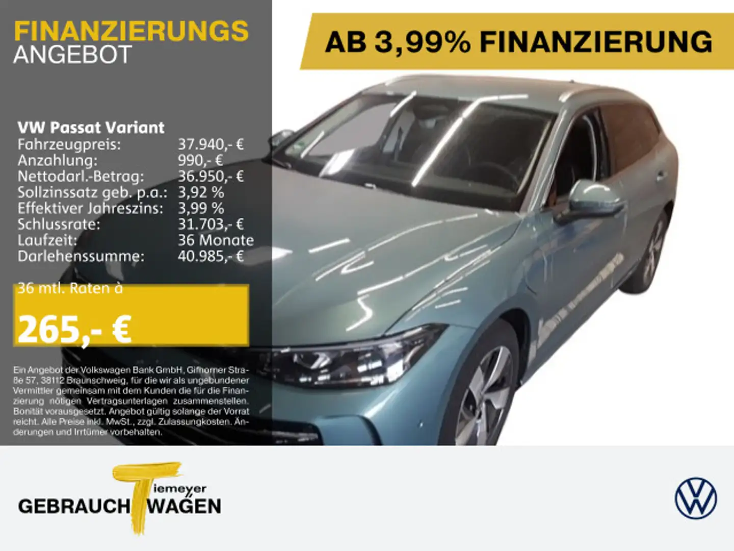 Volkswagen Passat Variant 1.5 eHybrid ELEGANCE IQ.LIGHT AHK Grün - 1