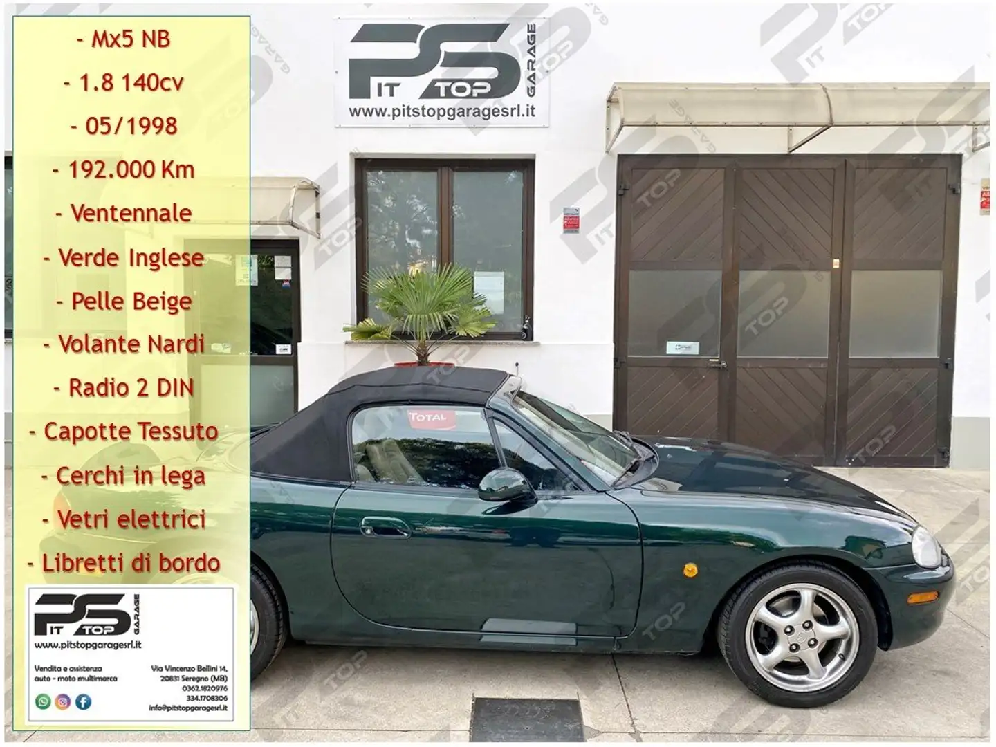 Mazda MX-5 Mx5 NB 1.8i 16v 140cv - Verde Inglese\Pelle Beige Verde - 1