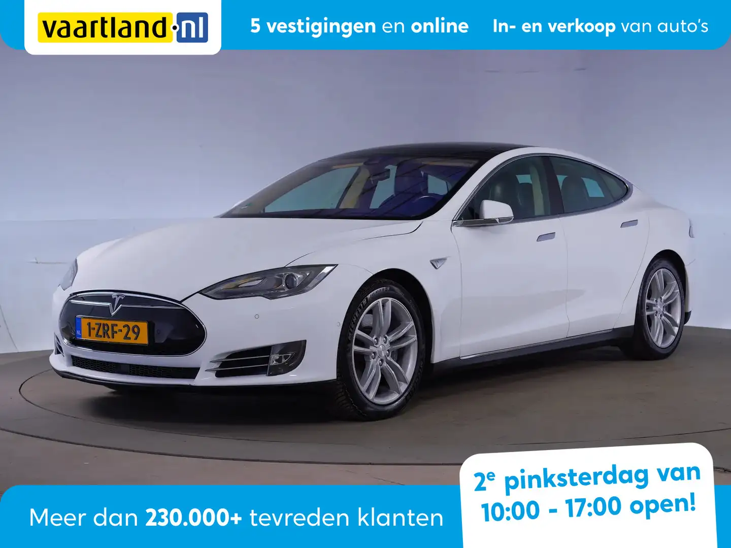 Tesla Model S 85 Base [Camera Panoramadak Lederen bekleding ] Blanco - 1
