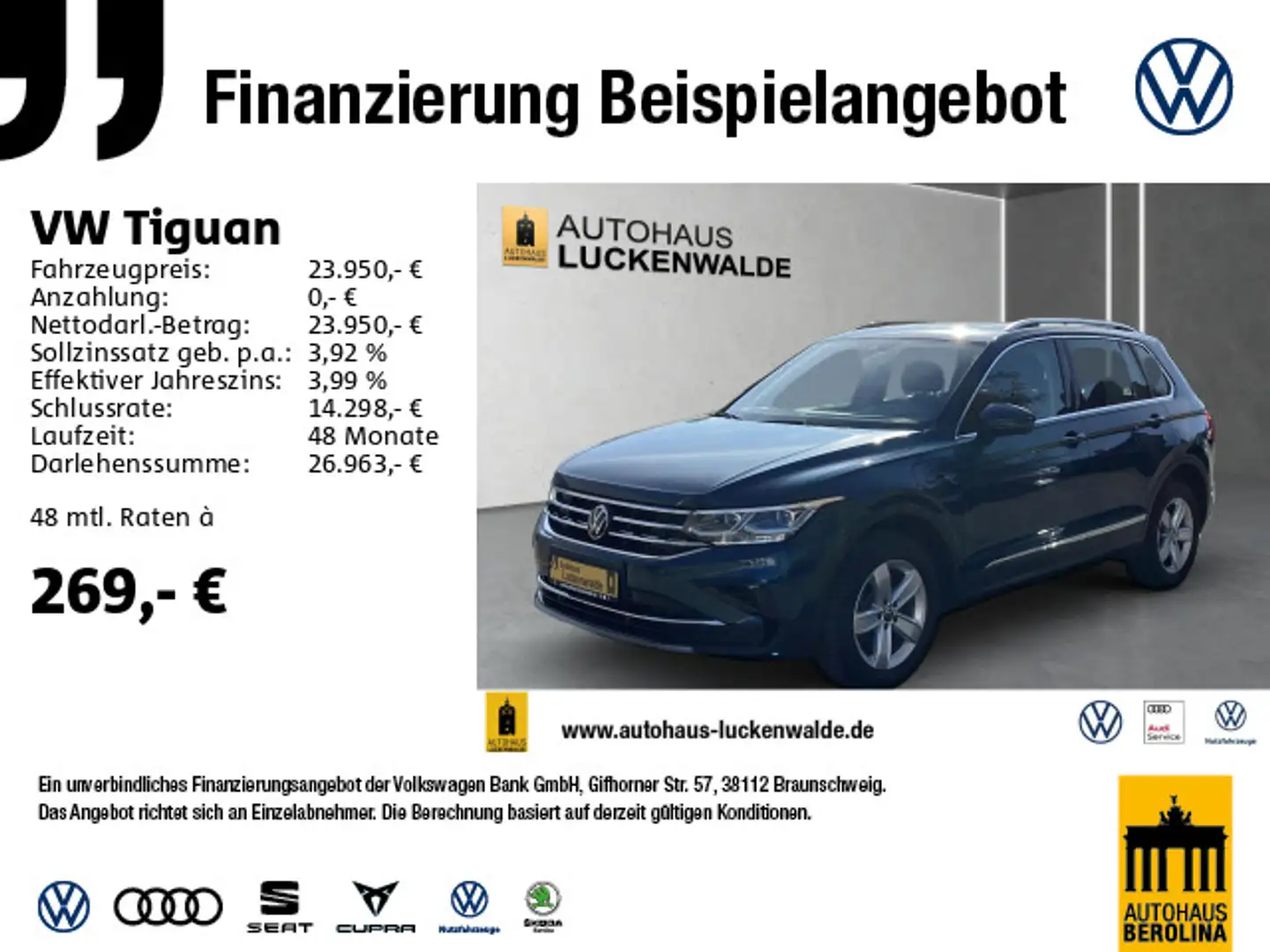 Volkswagen Tiguan 1.4 eHybrid Elegance DSG *IQ-MATRIX*HuD* Bleu - 1
