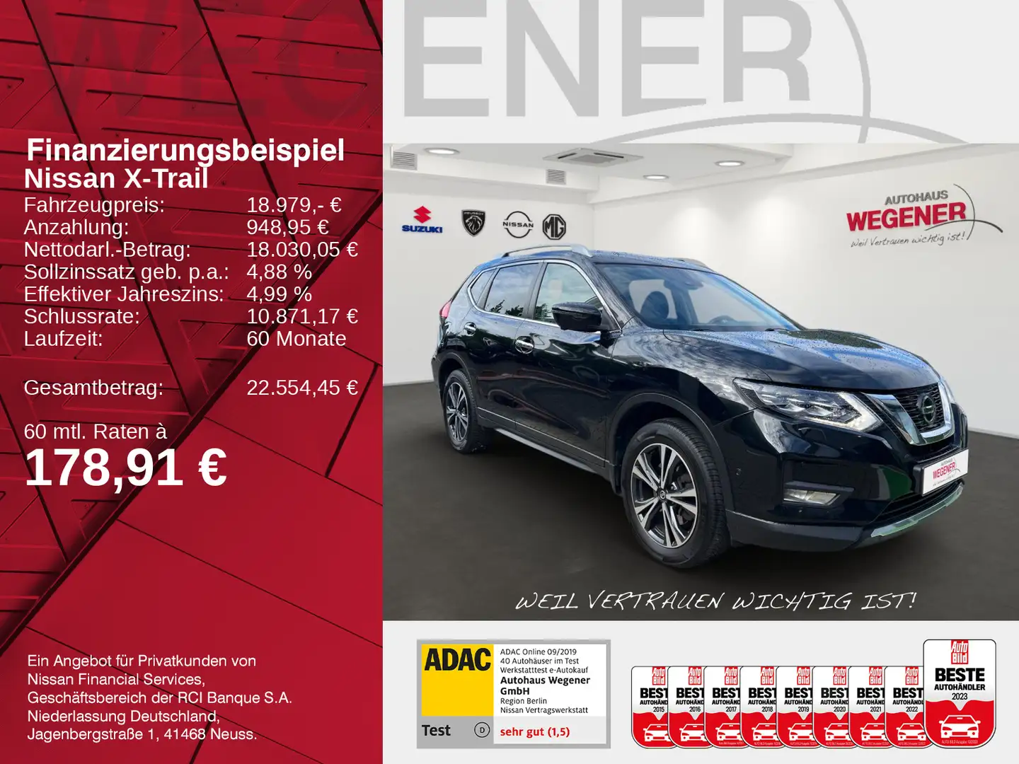 Nissan X-Trail X-TRAIL N-CONNECTA 1.7dci +AT+ProPilot+SHZ+KAM+N Schwarz - 2