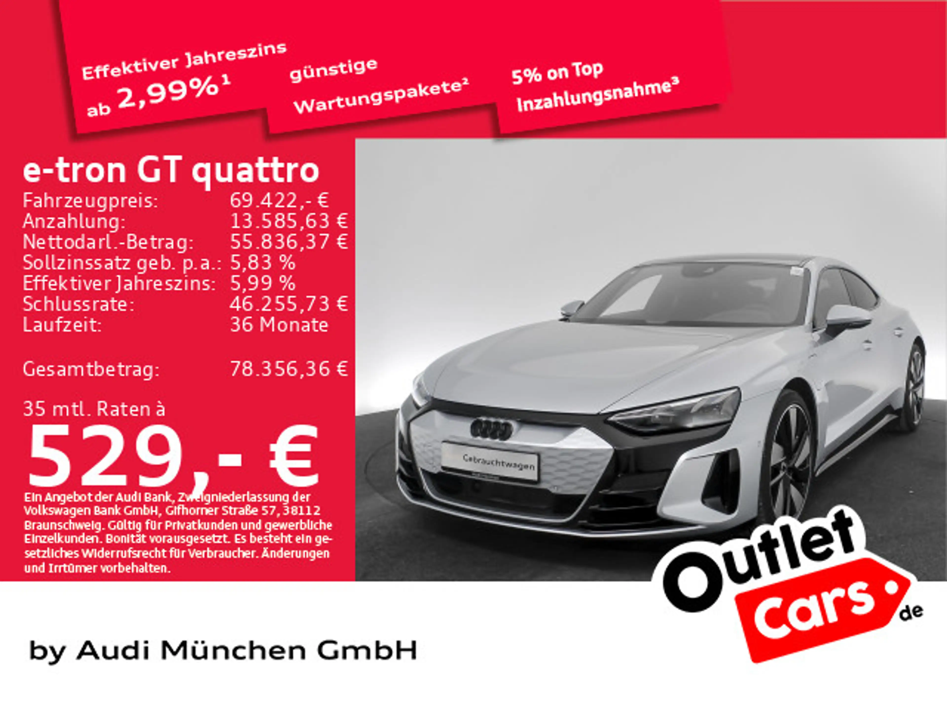 Audi e-tron GT e-tron GT qu. Pano/LuftFed/ACC/Virtual/Navi+