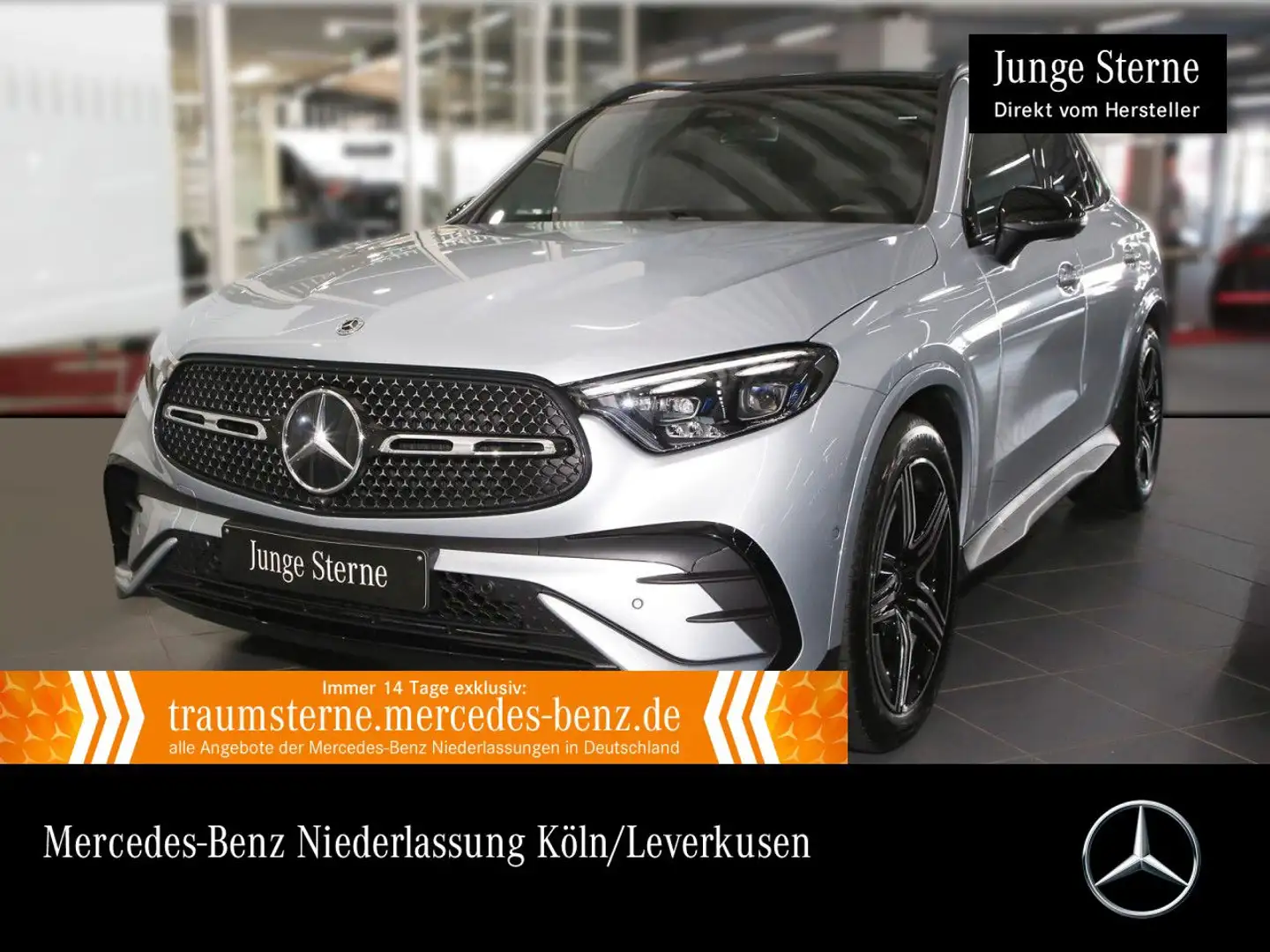 Mercedes-Benz GLC 300 d 4M AMG+NIGHT+PANO+AHK+KAMERA+TOTW+9G Silber - 1