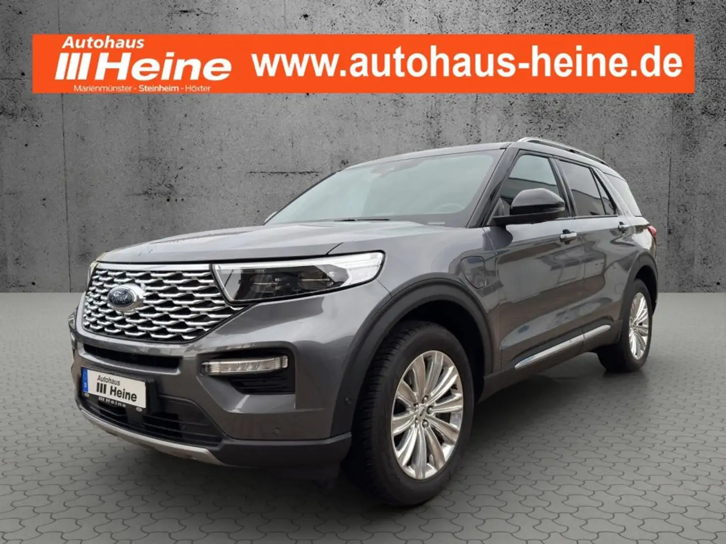 Ford Explorer PLATINUM PHEV 3.0 Ltr. 457 PS *AHK*PANO* Gris - 1
