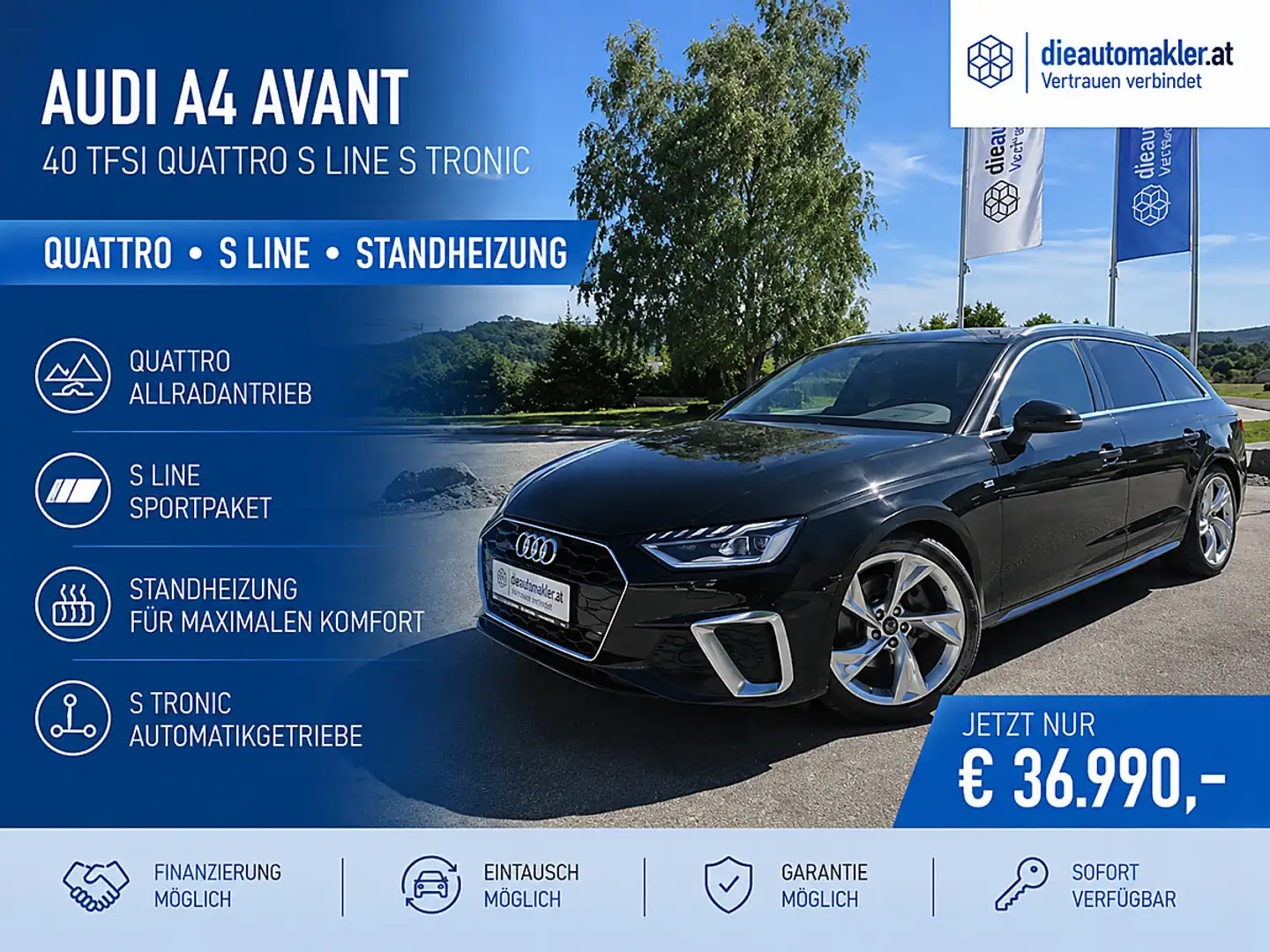 Audi A4 Avant quattro TFSI S line | Standheizung | S tr... Schwarz - 1