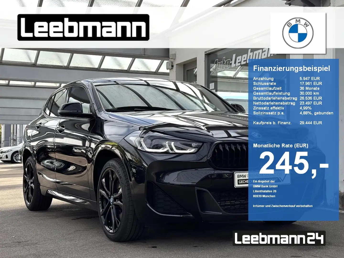 BMW X2 xDrive25e M-Sport AdaLED/RFK 2 JAHRE GARANTIE Noir - 1