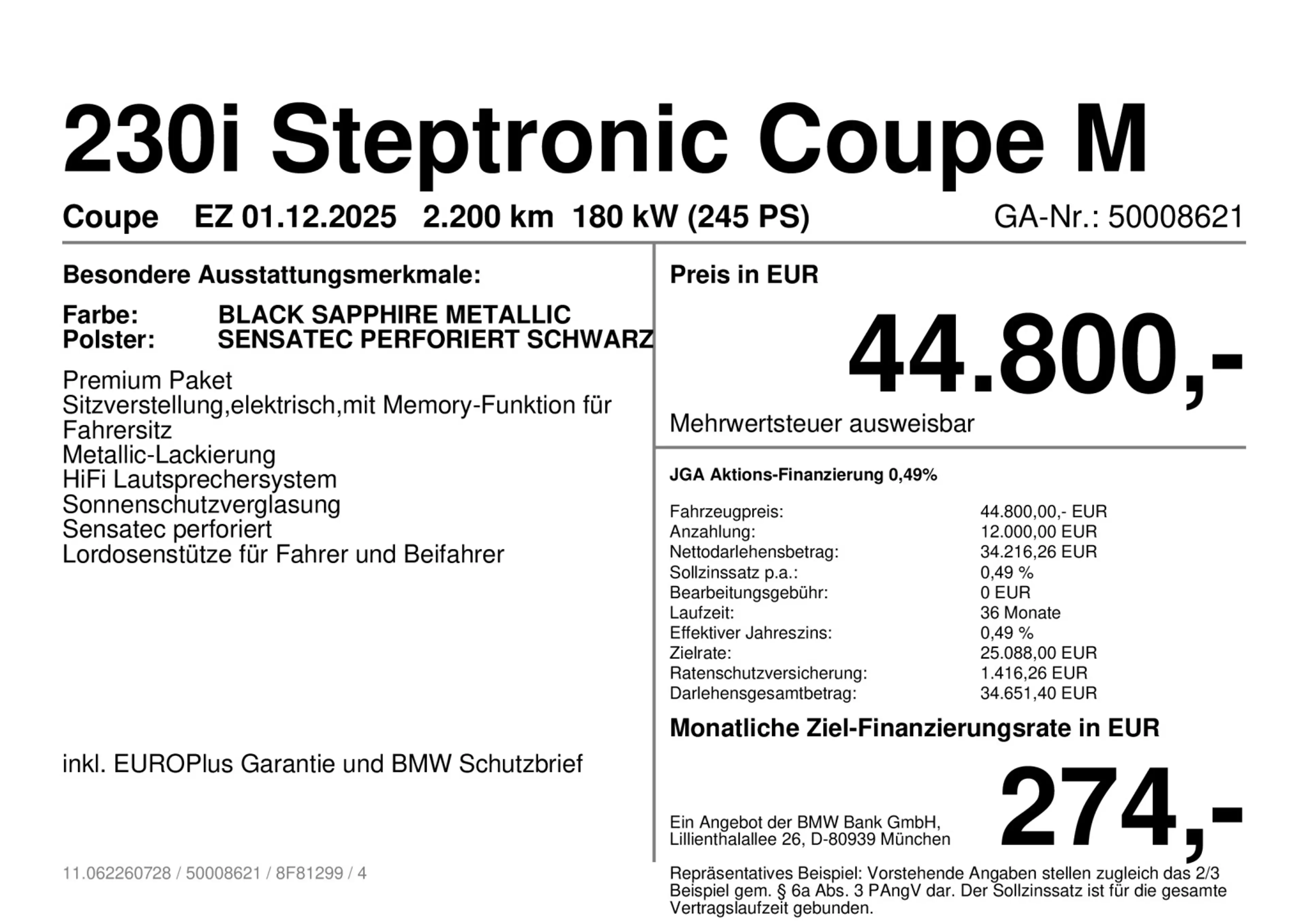 BMW 230 i Steptronic Coupe M Sport Navi Bluetooth PDC MP3 — photo 2