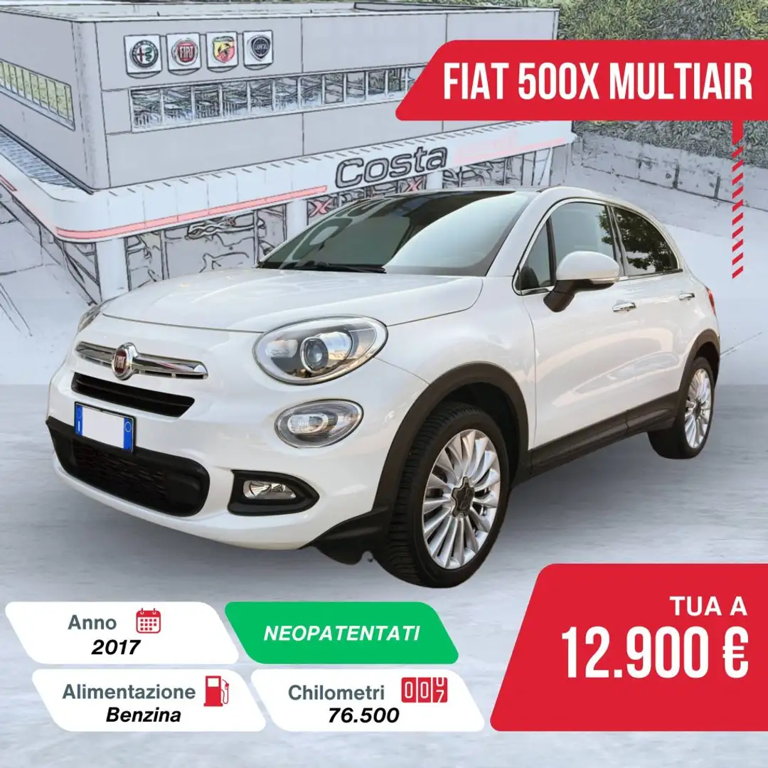 Fiat 500X 1.4 MultiAir 140 CV DCT Lounge Bianco - 1