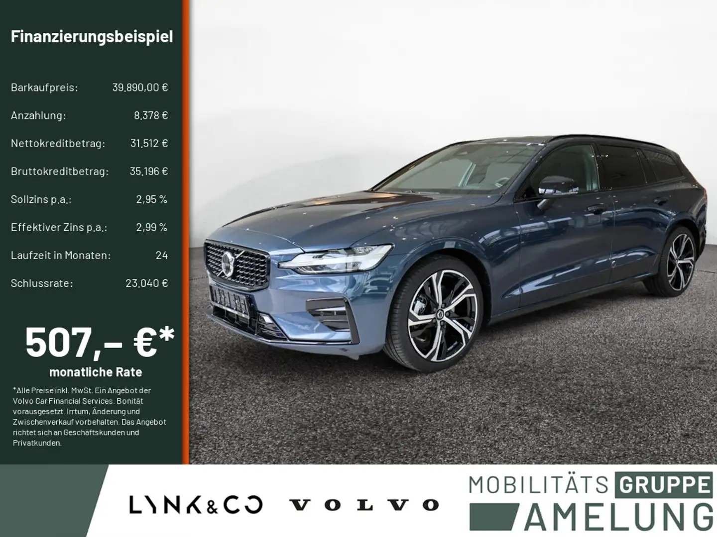 Volvo V60 B4 Plus Dark H/K NAVI W-LAN ACC LED PANO Bleu - 1