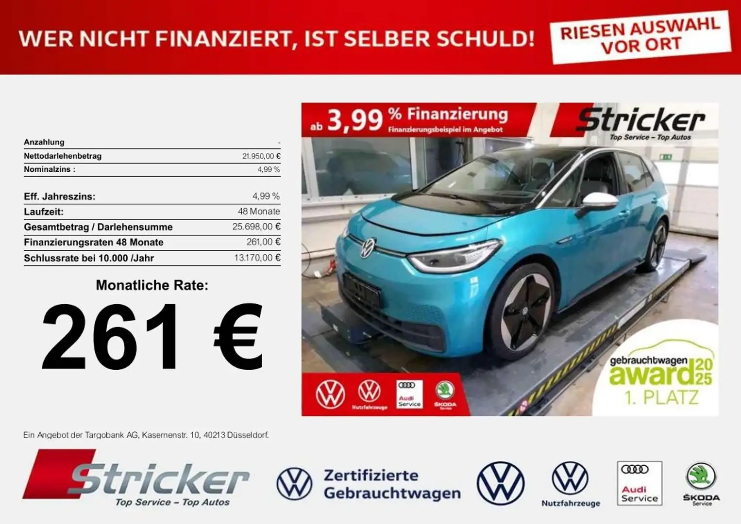 Volkswagen ID.3 1st Max 150/58 261,-ohne Anzahlung ACC Pano Grün - 2