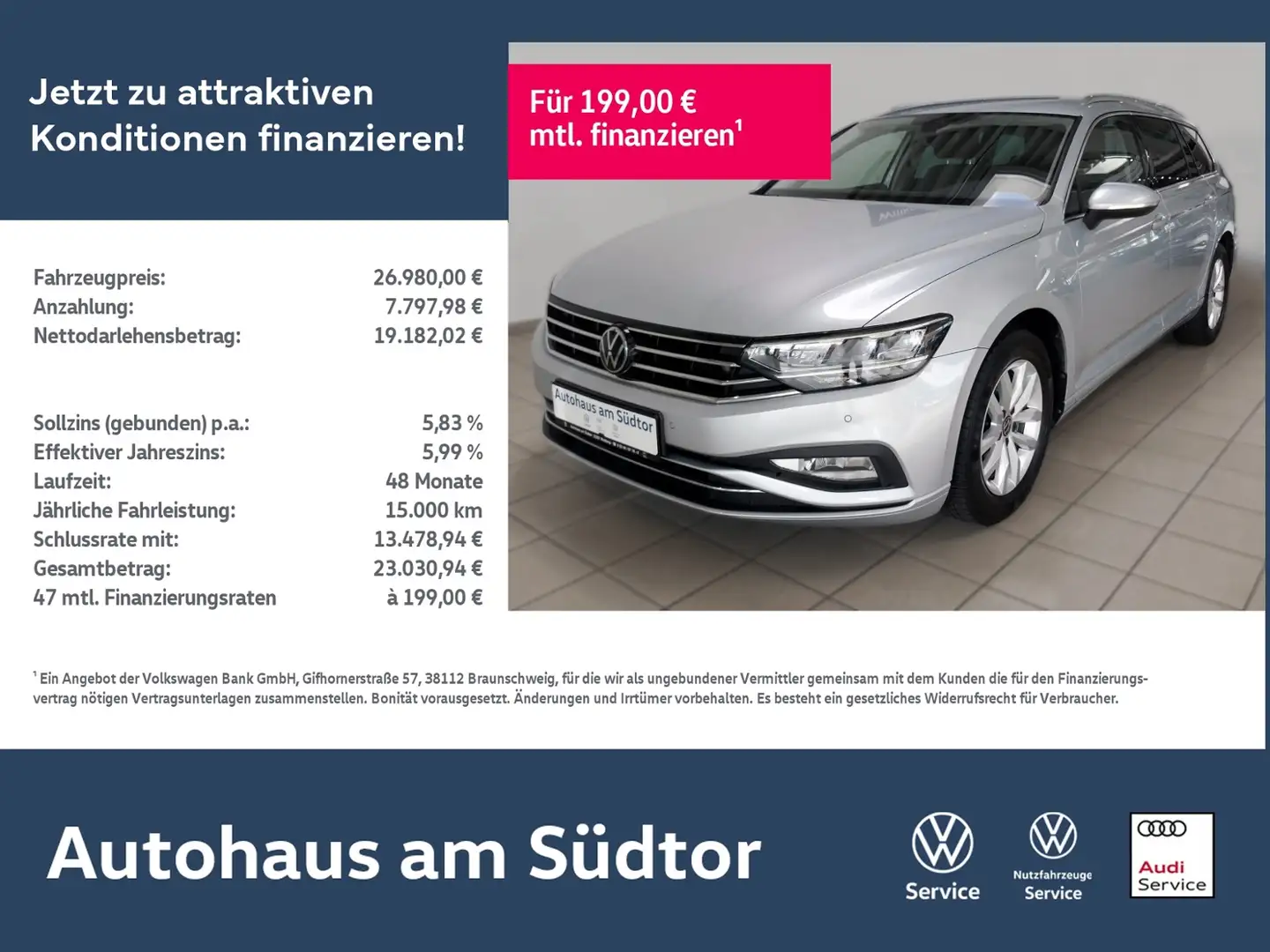 Volkswagen Passat Variant Business 2.0 TDI DSG | LED RFK Silber - 1
