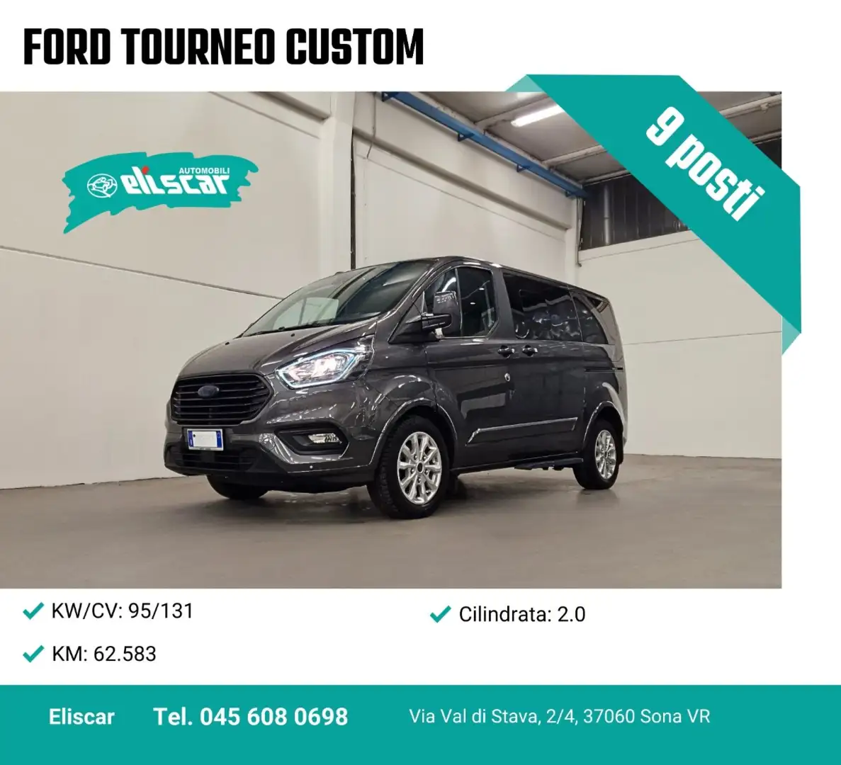 Ford Tourneo Custom 2.0 130CV TDCI 9P Grau - 1