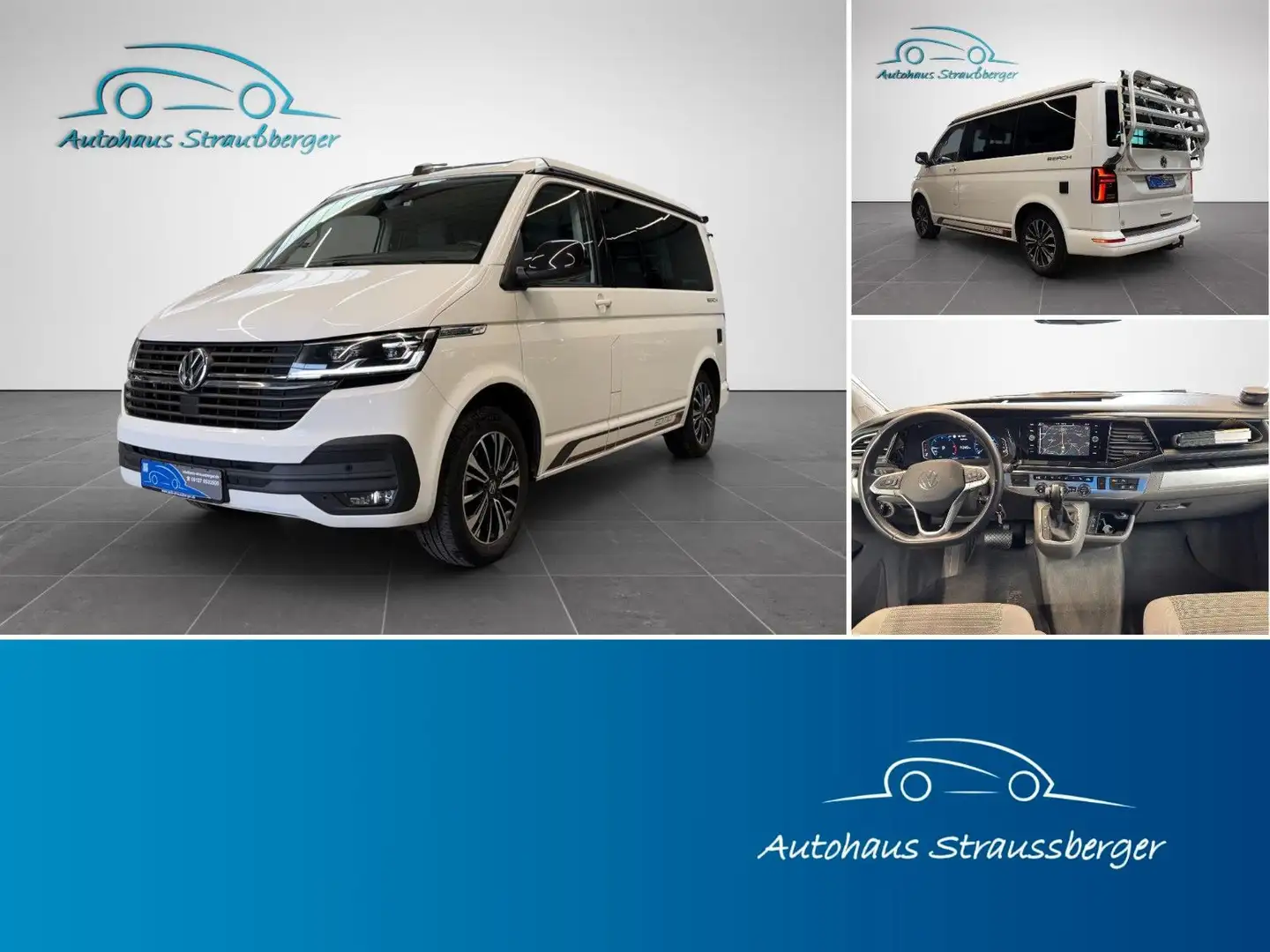 Volkswagen T6 California Beach ACC Sthz Shz Rfk Navi PDC Blanc - 1