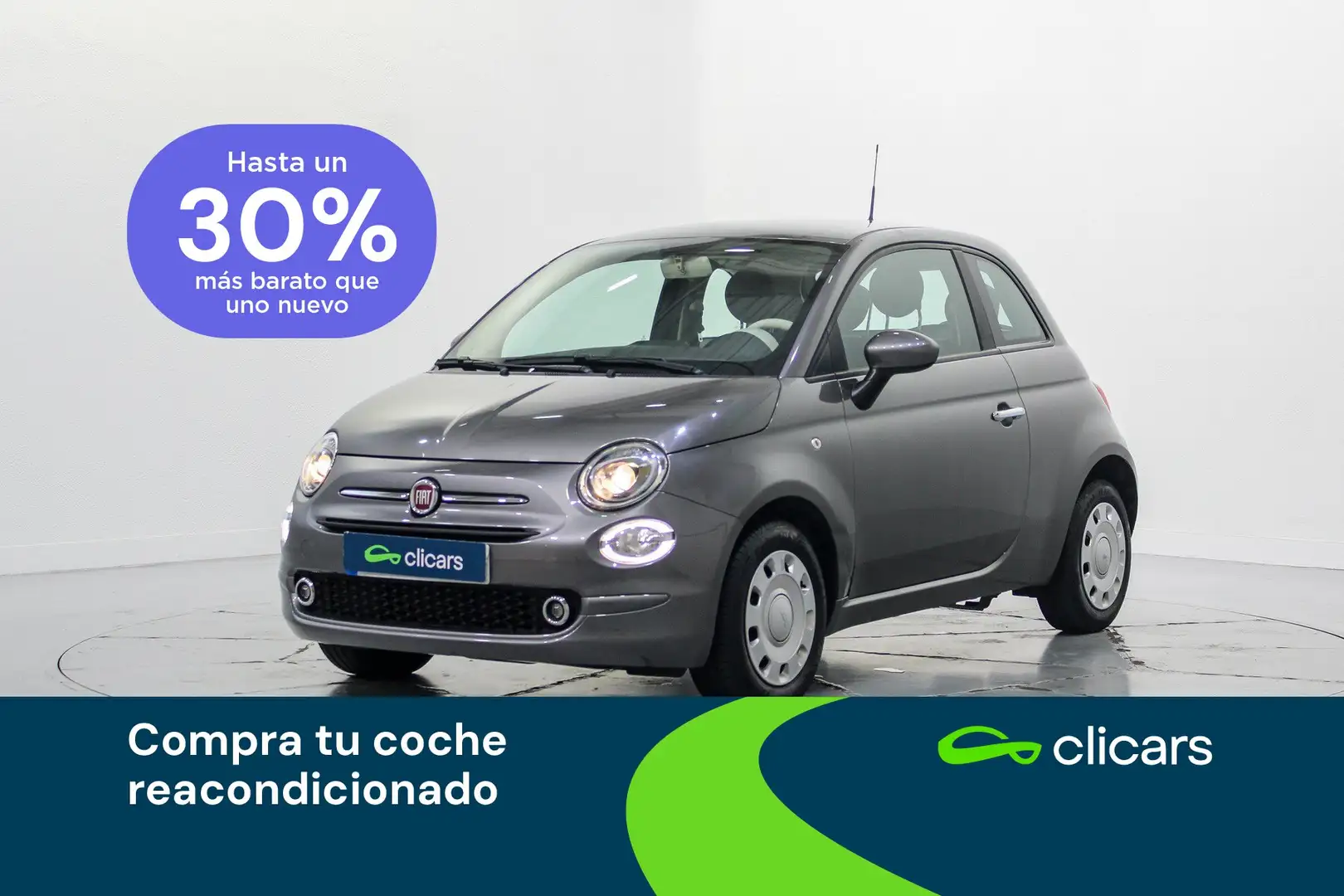 Fiat 500 1.0 Hybrid Cult 52kW Gris - 1