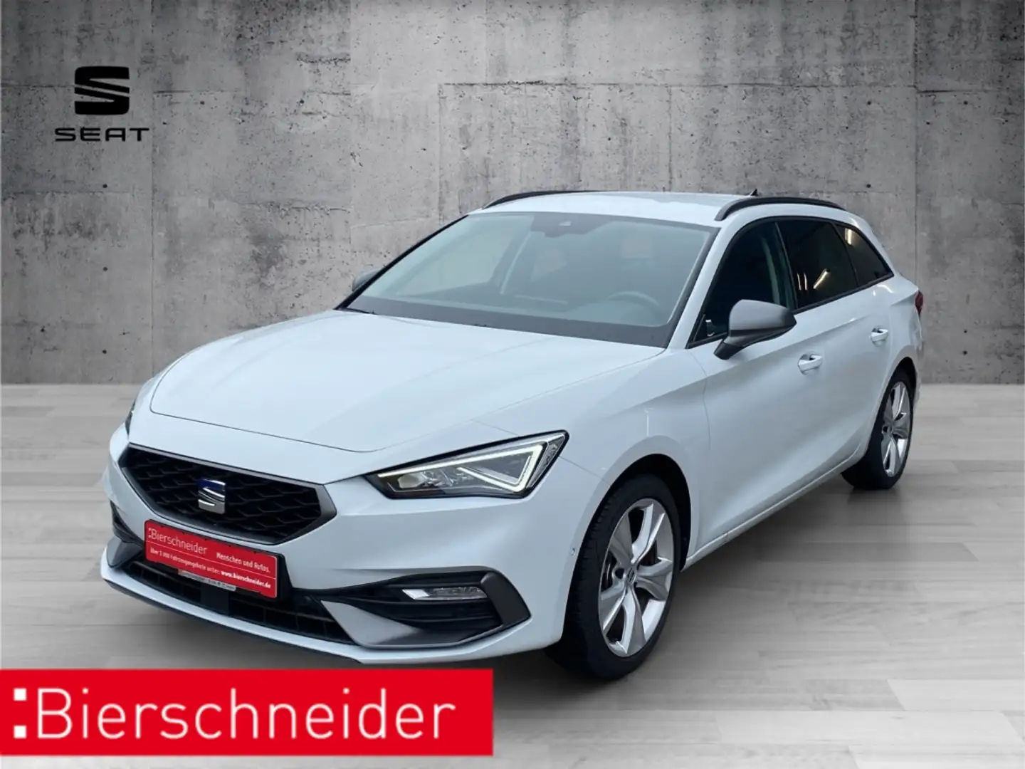 SEAT Leon Sp. 1.5 eTSI DSG FR AHK-Vorb. LED Navi FaPa Kamera Weiß - 1