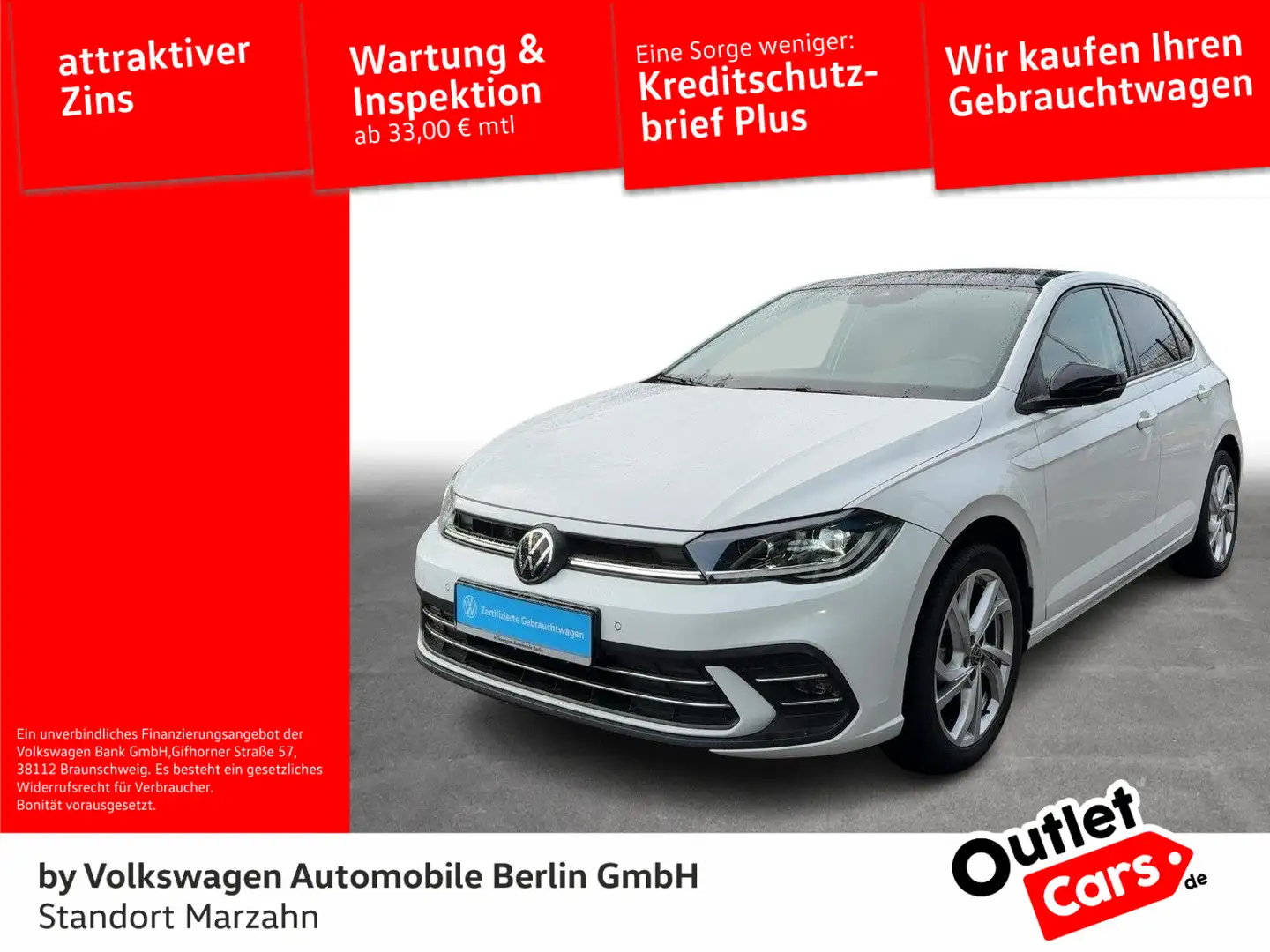 Volkswagen Polo 1.0 TSI DSG Style Navi Matrix-LED SHZ PDC Weiß - 1