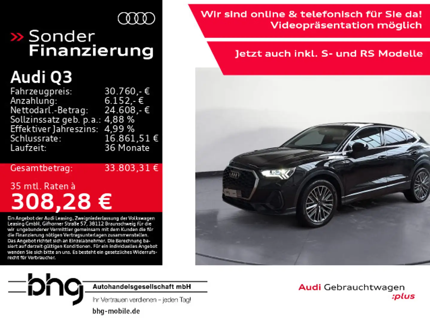 Audi Q3 Sportb. 45 TFSI e S tronic *LED*DAB*KLIMA* Schwarz - 1