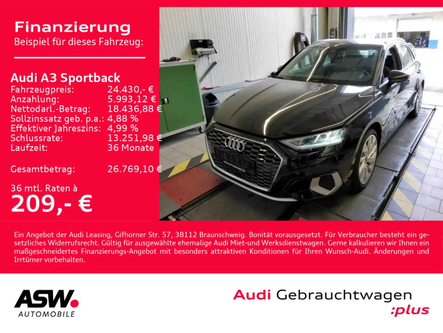 Audi A3 advanced 30TDI NAVI LED ACC SHZ VC Negro - 1