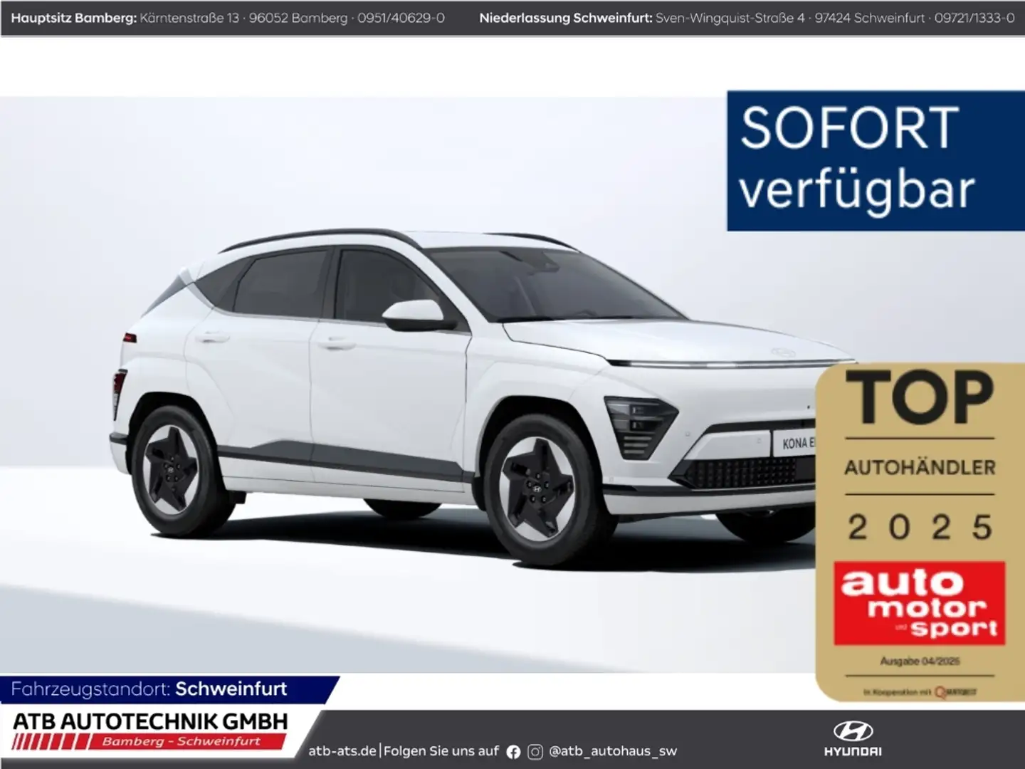 Hyundai KONA MY26 Prime 65kWh 204PS LED ACC El. Heckklappe Weiß - 1