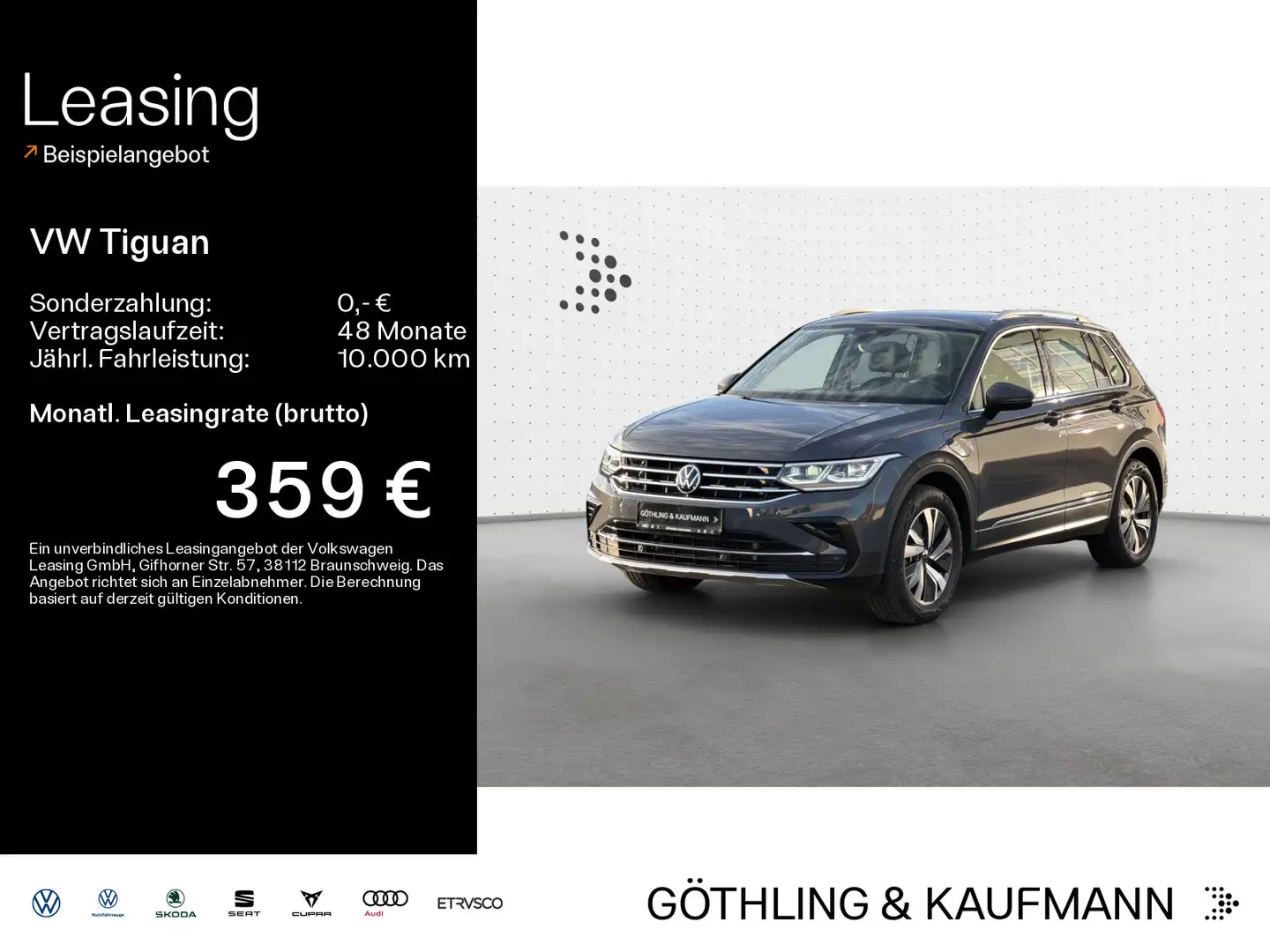 Volkswagen Tiguan Elegance 1.4TSI eHybrid*NAVI*AHK*KAM*IQ-L Grau - 1