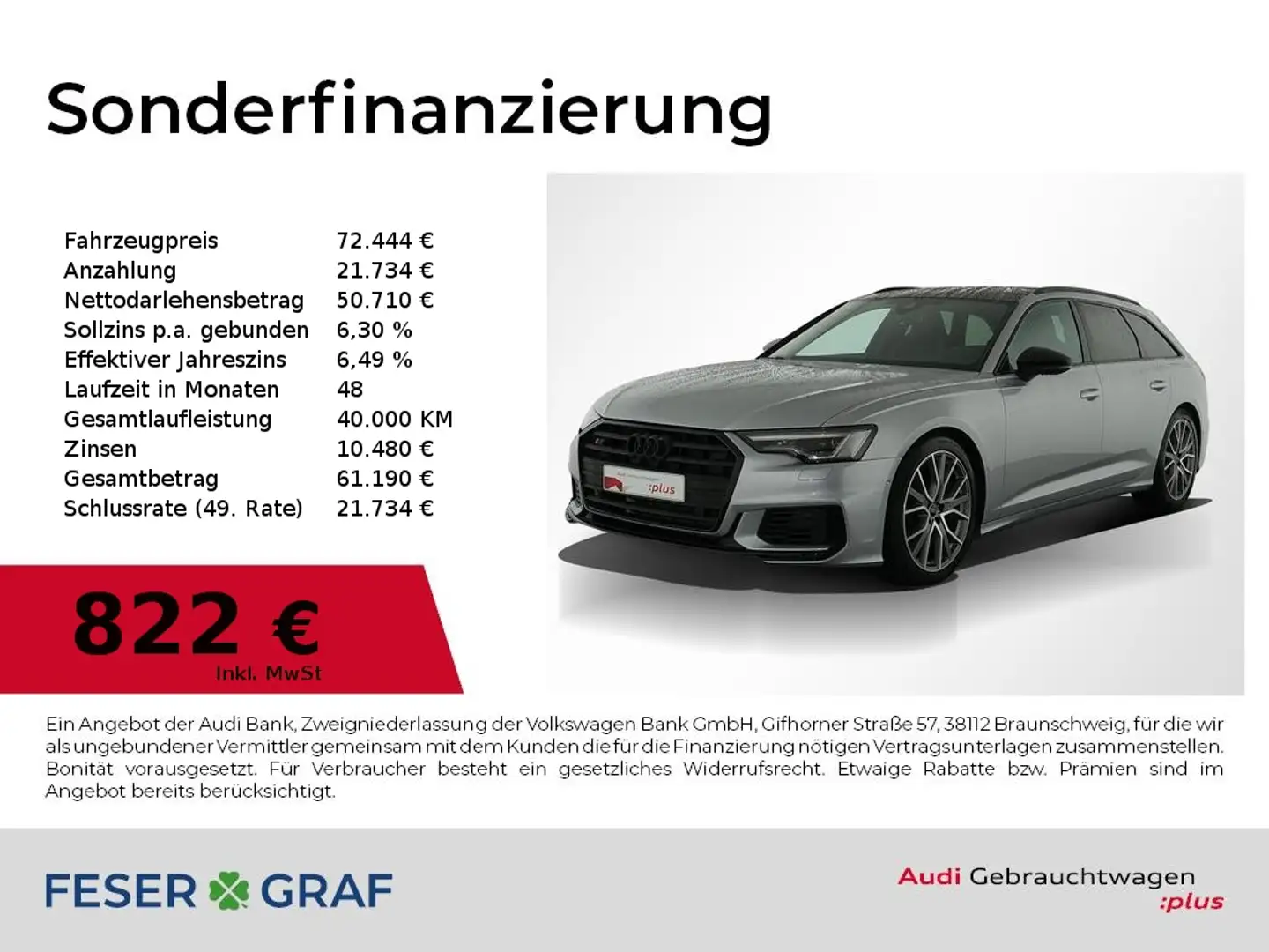 Audi S6 Avant TDI Luft/air,Pano,Sportsitze+,Matrix,B&O Silber - 1