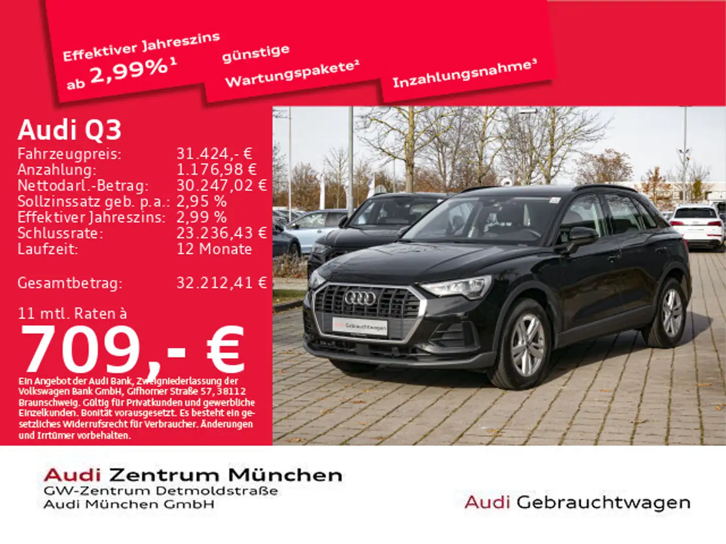 Audi Q3 35 TDI S tronic Navi+/Leder/Kamera Schwarz - 1