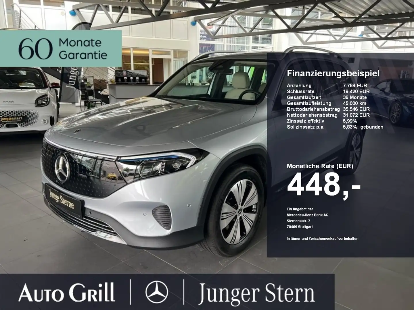 Mercedes-Benz EQB 350 4M Prog. Fahrass Distronic 360 Memory Silber - 1
